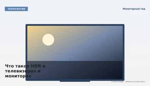 HDR-телевизор в гостиной с ярким пейзажем и глубокими тенями на экране