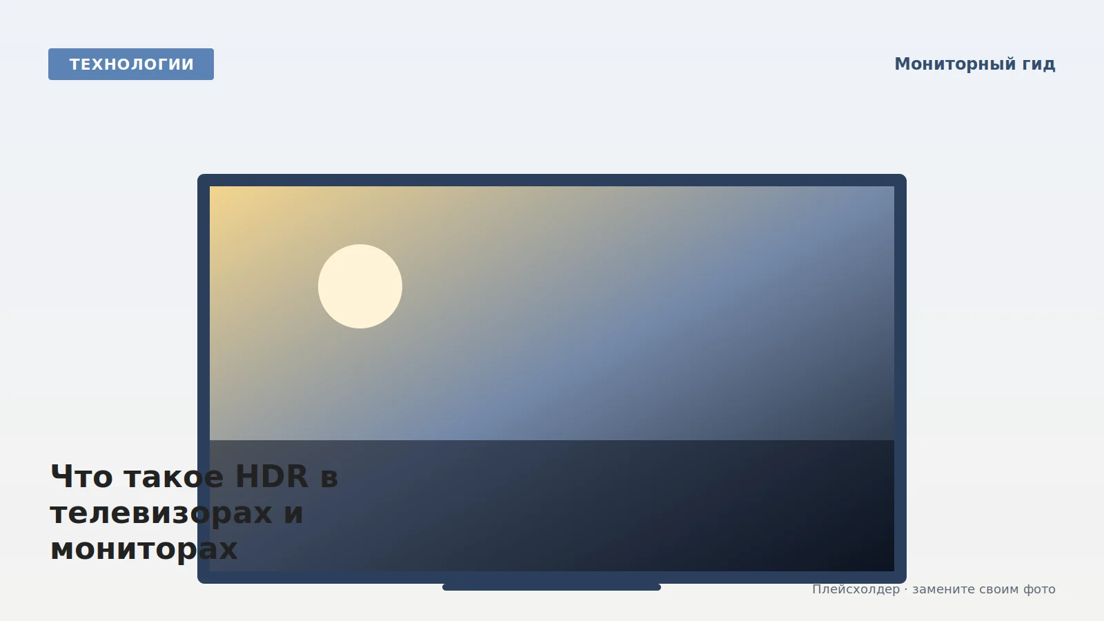 HDR-телевизор в гостиной с ярким пейзажем и глубокими тенями на экране